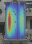 Experimental vibration responses of the transformer tank at 100 Hz
