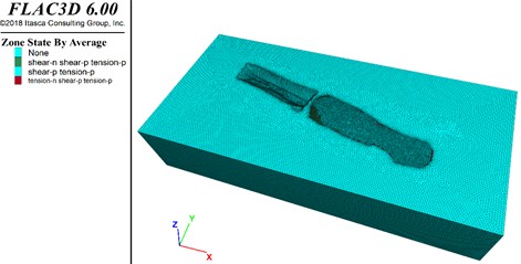 Stability calculation results of open pit mining site status