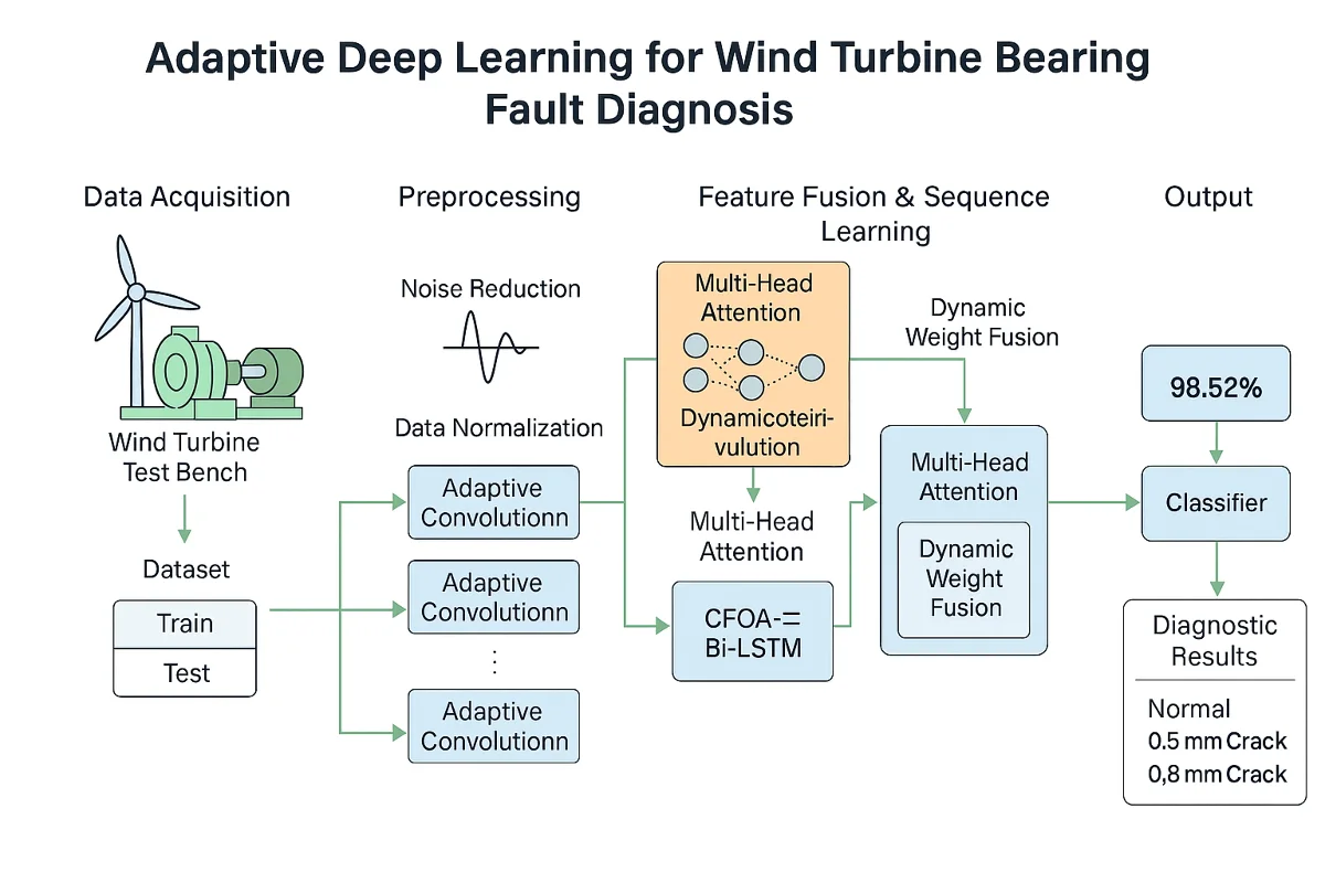 Fault diagnosis method for wind turbine rolling bearings based on adaptive deep learning