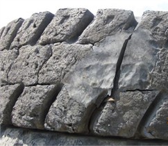 Tyre damage due to non-compliance with technological requirements during repair work: a) tread, b) inner part of sidewall