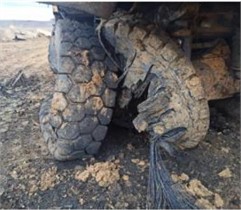 a) Fatigue damage of frame elements and b) damage caused by accidents