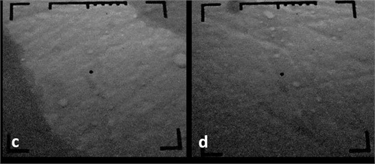 Electron microscopic images of chrome-plated specimens: Sample No. 2, 15000 H, 1 cm = 660 nm; P= 3∙10-3Pa