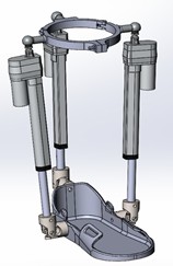 CAD models of the Almaty ankle exoskeleton: structural differences between a) V.1 and b) V.2 designs