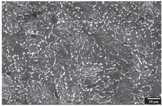 Microstructure of the steel under study: a) before hardening heat treatment; b) after heat treatment