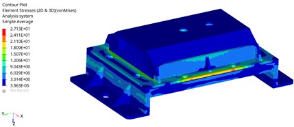 The stress contour map of the vibration isolator