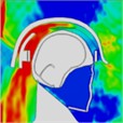 Pressure distribution of synchronous frontal side impact while wearing a helmet