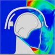 Pressure distribution of a single frontal impact on the head while wearing a helmet