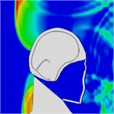 Single frontal impact head pressure distribution without wearing a helmet