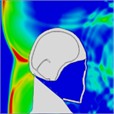 Single frontal impact head pressure distribution without wearing a helmet