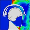 Pressure distribution of continuous frontal impact head while wearing a helmet