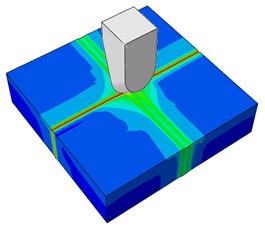 Stress cloud map and compression force calculation results