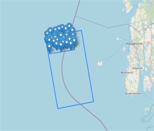 Map of optimized SR layout at Utsira Nord