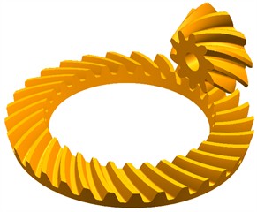 Solid model of spiral bevel gear