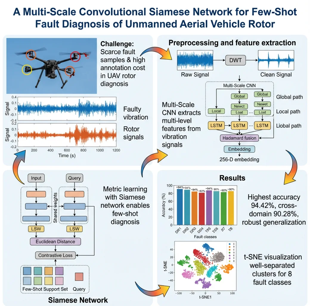 A multi-scale convolutional Siamese network for few-shot fault diagnosis of unmanned aerial vehicle rotor
