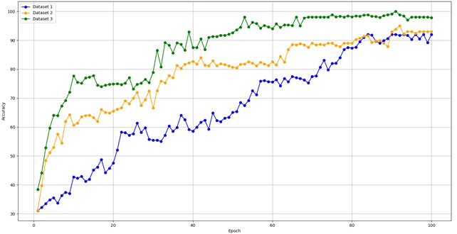 Network training performance with different sample sets