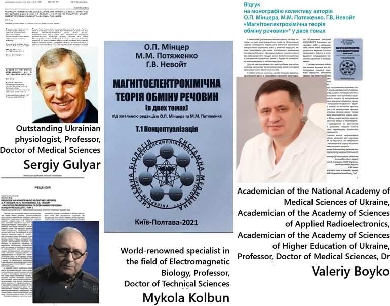 Reviews of famous Ukrainian scientists in the monograph  “Magnetoelectrochemical Theory of Metabolism. Conceptualization” [14]
