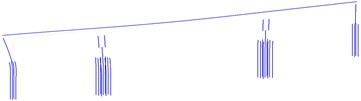 The first four mode shapes of the m-method soil spring model