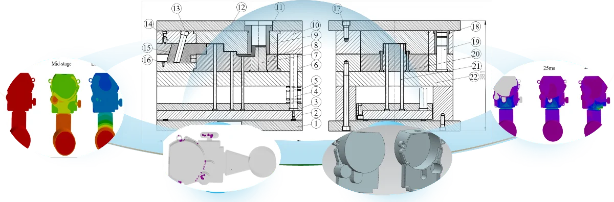 Die casting mold design of CH367B1 aluminum alloy throttle valve body