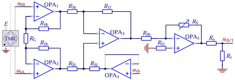 Schematic diagram of wideband amplifier circuit