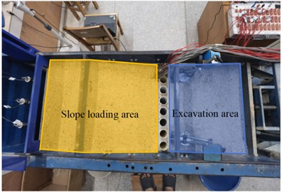 Model testing equipment. Photo taken by Sanxian Liu, geotechnical laboratory  of Hunan Institute of Science and Technology, in February 2024