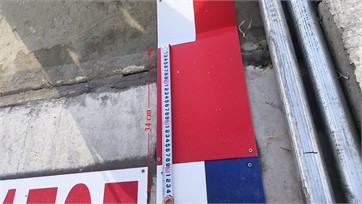 On site measurement of changes in the water level line of the regulated reservoir. Photographs  were taken at the Hongguangou regulated reservoir, Zhongwei City, Ningxia Hui Autonomous Region, China, by S. Zhang on 15 January 2024 and 15 May 2024