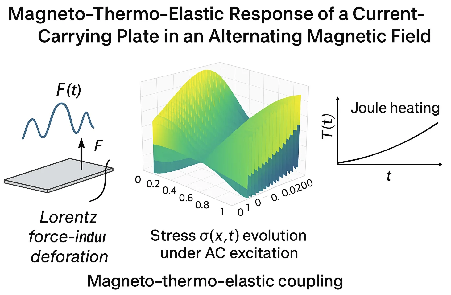 Magnetoelastic oscillation of current-carrying plates in an alternating magnetic field