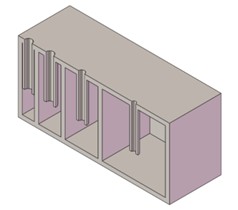 Four Helmholtz resonators