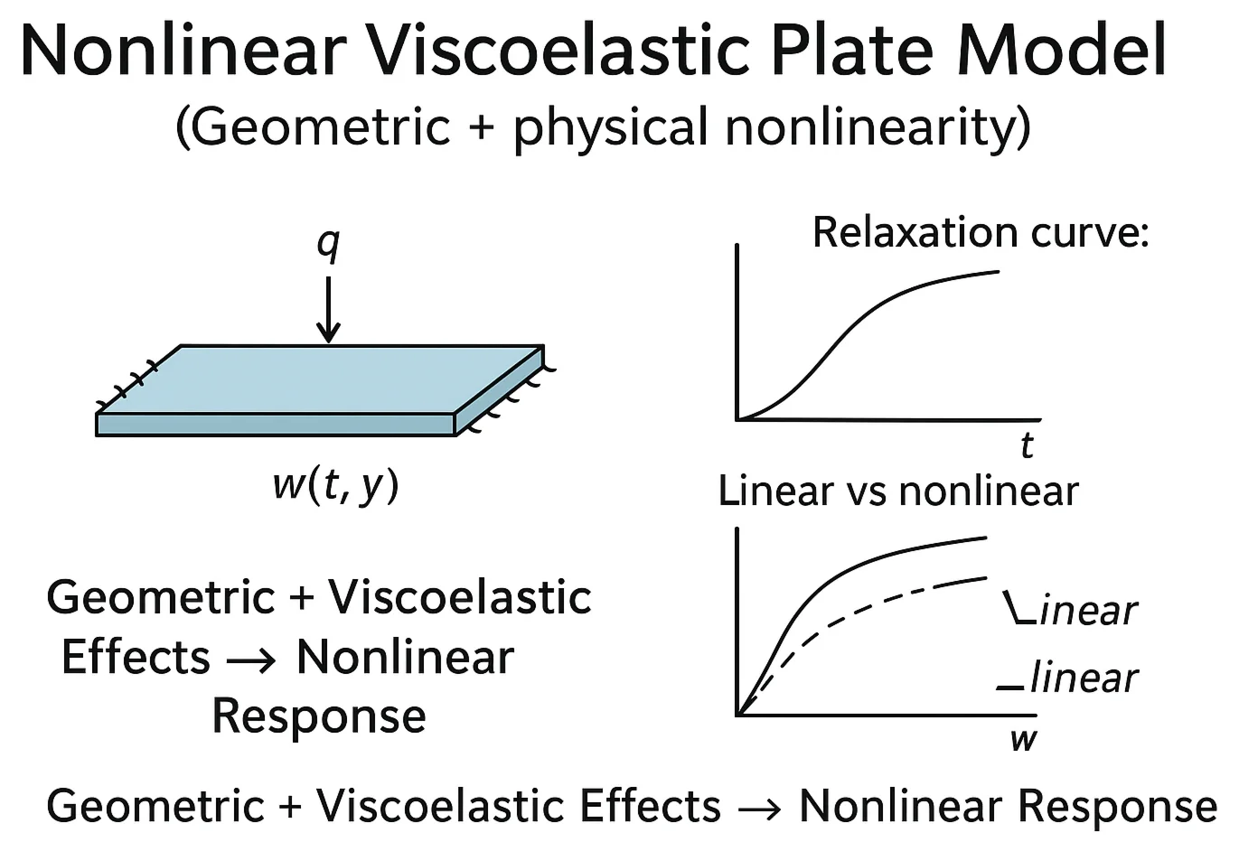 Nonlinear models of viscoelastic plates and shells