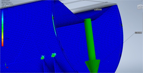 Displacement map of the separator’s points across the volume of the vibrating part of the separator