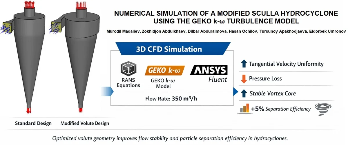 Numerical simulation of a modified sculla hydrocyclone using the GEKO k-ω turbulence model