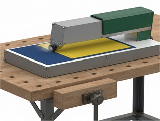 Tissue stitching experimental ultrasound machine placed at the Tashkent Institute of Textile and Light Industry. Photo by M.M. Allamov, TITLI Materials Testing Laboratory, Tashkent, Uzbekistan, December 2023