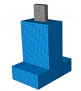 Finite element models of the concrete-filled steel tube specimen and the concrete column