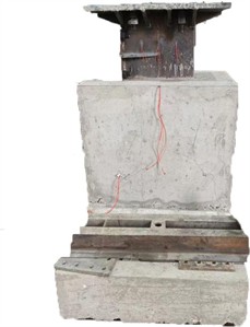 Tower cylinder foundation connection component model. Team member Wang Yiping took the photo on April 7, 2025 in Sichuan Architecture Vocational College, Deyang City, Sichuan Province, China