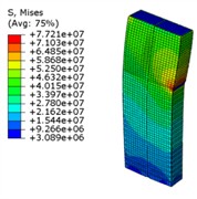 Deformation contour plot of the simulated specimen