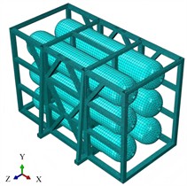 Mesh of combined storage tanks