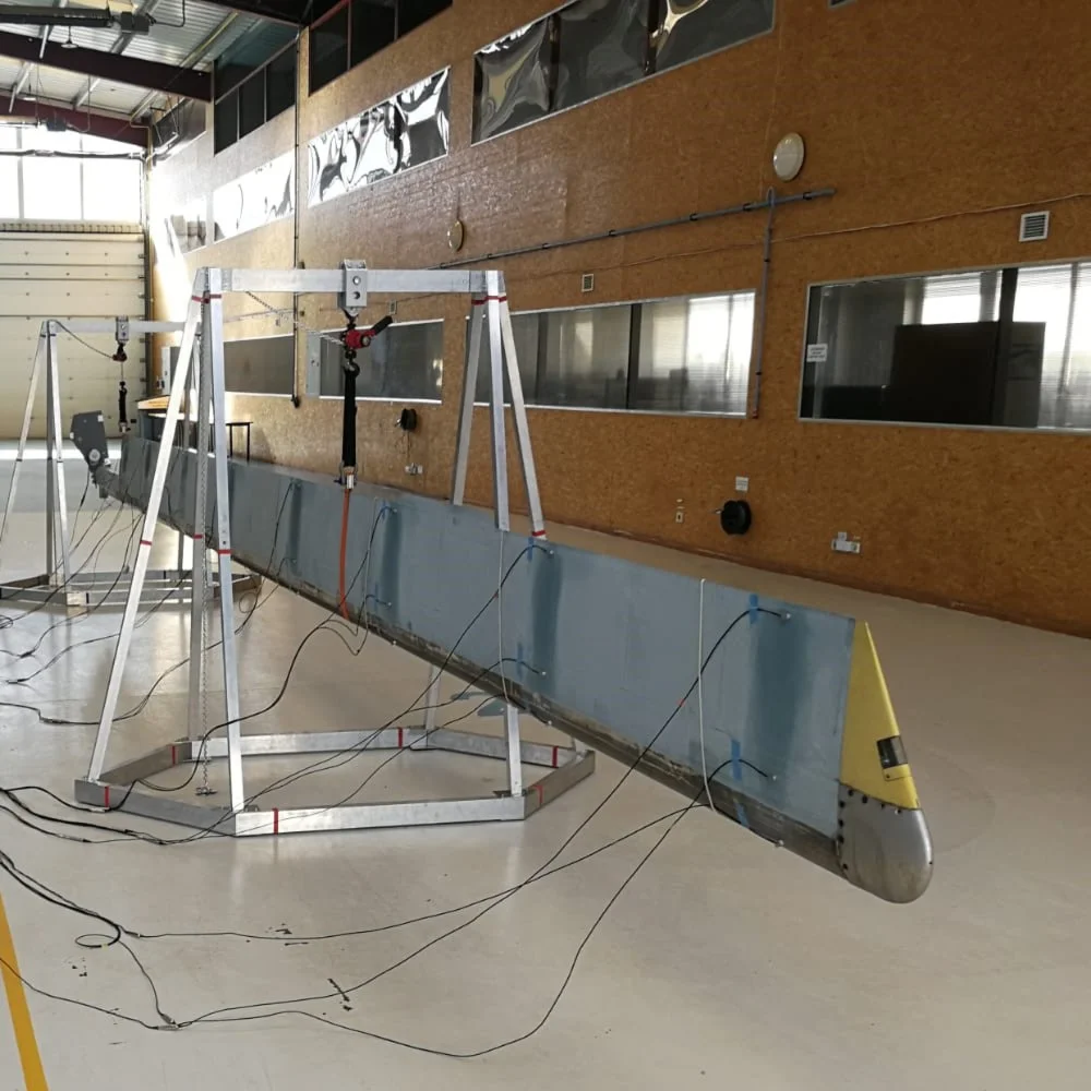 Inspection of helicopter blades in field applying vibration diagnostic techniques