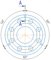 Scheme for monitoring the linear wear measurement of the support roller during field tests:  a) support roller prepared for linear wear measurement; b) wear measurement scheme  (C – working surface; K – controlled surface)