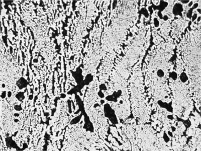 Microstructure of 1 sample. Photo taken by the authors in the laboratory  of the Almalyk Branch of NUST MISIS, 2025