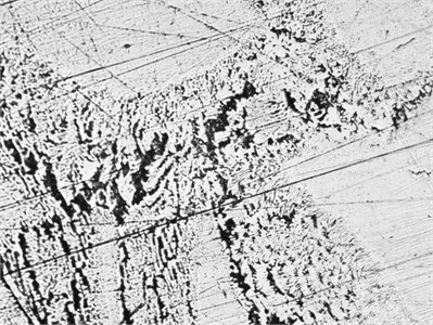 Microstructure of 2 sample. Photo taken by the authors in the laboratory  of the Almalyk Branch of NUST MISIS, 2025
