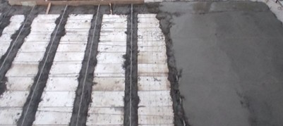 Experimental precast-monolithic coating (Fergana Polytechnic Institute Laboratory, 2025)