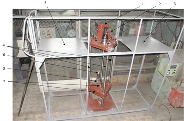 Diagram and photo of a laboratory installation for semi-continuous casting of workpieces. The photograph was first taken by Uzdieva N. S. and Vakhidova K. L. in 2019 at the “Nanotechnology and Nanomaterials” Collective Use Research Center of the Groznian State Oil Technical University