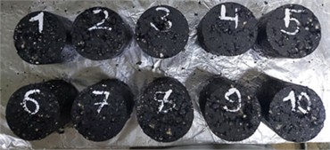 Prepared asphalt concrete samples