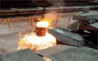 Modification of liquid metal at the junction using the sandwich method: a) khaki view of the placement of modifiers in the bucket, b) schematic view of the sandwich method, c) the pouring of liquid metal from the oven into the bucket and the reaction process. The original photographs were obtained  in the laboratory of JSC “Foundry and Mechanical Plant”, in Tashkent, the images  were obtained in 2024-2025, the author is U.T. Rakhimov