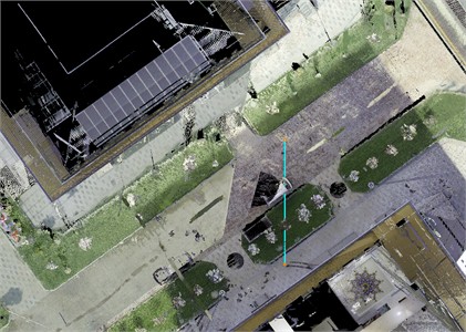 Point cloud of the selected building