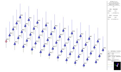 Reactions at pile fastening nodes  from transverse seismicity