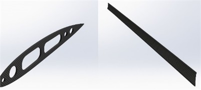 Samples of components fabricated using the vacuum infusion process