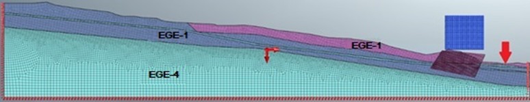 Calculated model for section 1-1
