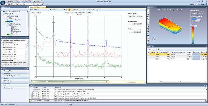 Vibration modal analysis of upper tank body