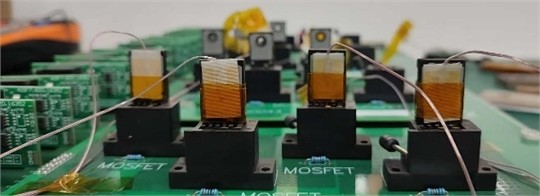 Test bench of the SiC MOSFET. Photo by Yaoheng Li,  at China North Vehicle Research Institute in China on June 2025