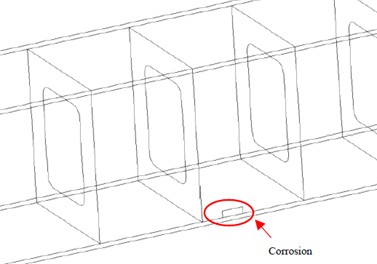 Finite element model of corrosion damage